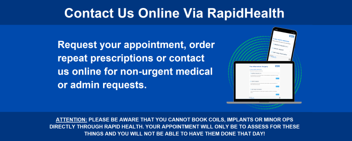 Contact us online via RapidHealth