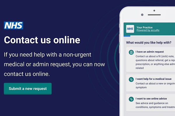 Contact us online. If you need help with a non-urgent medical or admin request, you can now contact us online