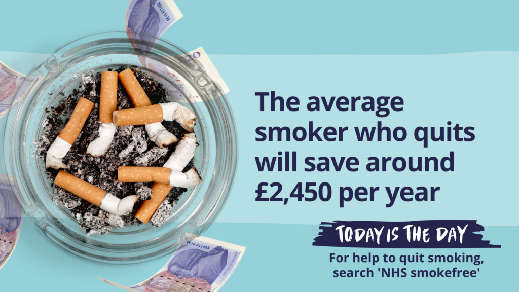 The average smoker who quits will save around £2,450 per year