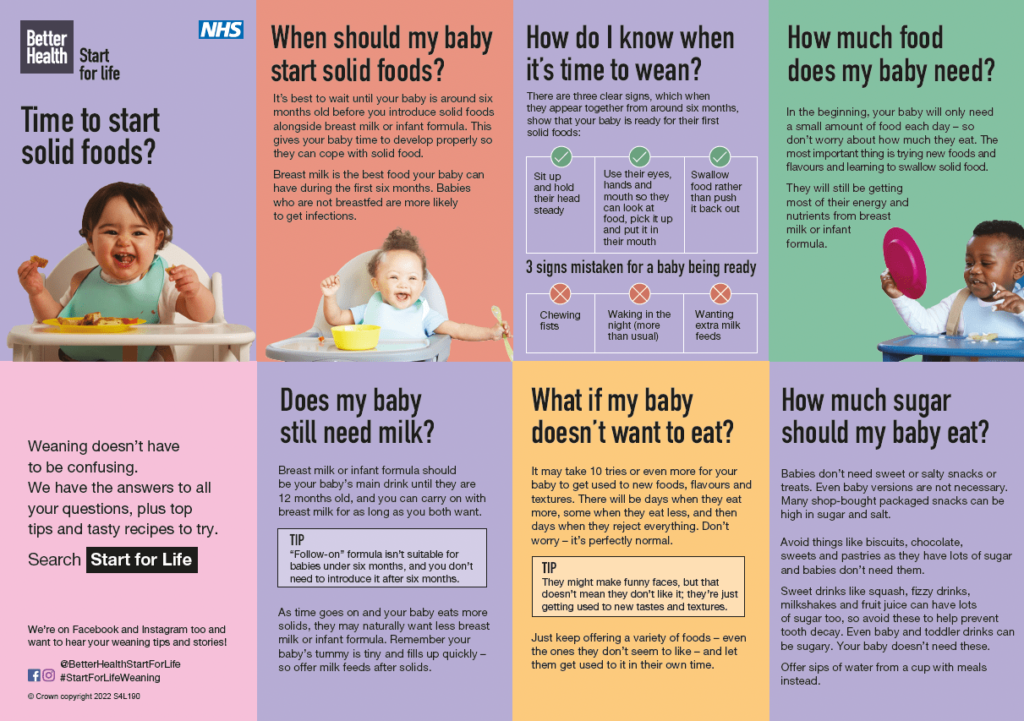 Time to start solid foods?  Accessible version available using the link below