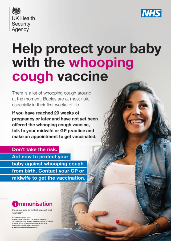 Help protect your baby with the whooping cough vaccine. Full text below